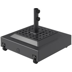 Outsunny Patio Umbrella Base Holder with Wheels, Heavy Duty Outdoor Umbrella Stand Base