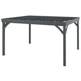 Outsunny 10' x 12' Outdoor Wood Pergola Gazebo Grape Trellis with Stable Structure and Concrete Anchors, Gray