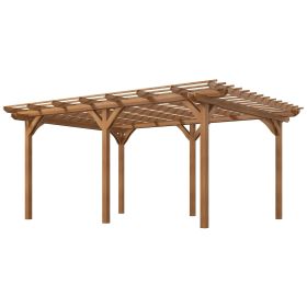 Outsunny 12' x 16' Outdoor Pergola Grape Trellis, Wood Gazebo with Stable Structure for Garden, Patio, Backyard, Deck