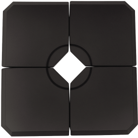 Outsunny 4pcs 264 lb. Cantilever Umbrella Base Stand Holder with Channel Grooves for Powerful Support, Black