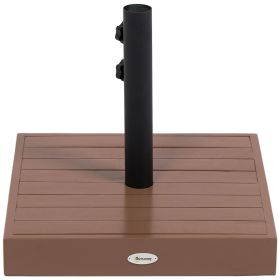Outsunny Square Patio Umbrella Base, 42 lbs Concrete Heavy Duty Umbrella Base with Holder for 1.25"/1.5" Poles for Outdoor, Lawn, Poolside, Coffe