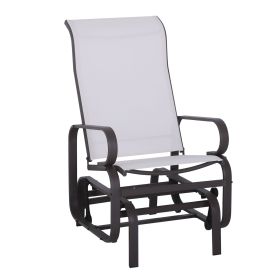 Outsunny Gliding Lounger Chair, Outdoor Swinging Chair with Smooth Rocking Arms and Lightweight Construction for Patio Backyard, Cream White