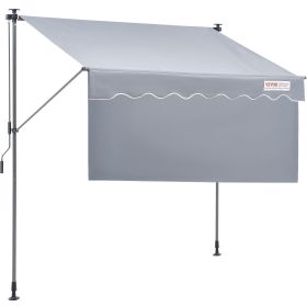 VEVOR Manual Retractable Awning, 118" Outdoor Retractable Patio Awning Sunshade Shelter