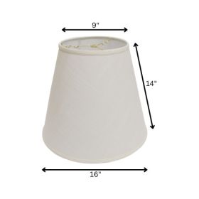 Deep Cone Hardback Lampshade With Washer Fitter, White Fabric Lampshade For Table Lamps, Natural Linen, 9 Top X 16 Bottom X 14 Height (Color: White)