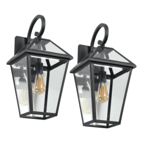 Modern Outdoor Waterproof Wall Lights Support Many Types Of Bulb-2 Packs Unavailable Platform- Temu (Color: black)