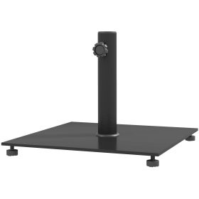 Outsunny Square Patio Umbrella Base, 29 lbs Metal Umbrella Stand Base with Adjustable Foot Pads (Color: black)