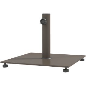 Outsunny Square Patio Umbrella Base, 29 lbs Metal Umbrella Stand Base with Adjustable Foot Pads (Color: Brown)