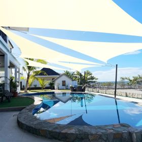 Artpuch Custom Size Cream Sun Shade Sail Triangle Canopy 185 GSM Durable Fabric UV Block Awning for Outdoor Patio Garden Backyard (Customized Ava (Color: Cream, size: 07X14X14)