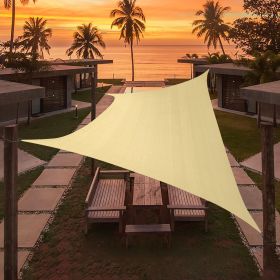 Artpuch Custom Size Beige Sun Shade Sail Triangle Canopy 185 GSM Durable Fabric UV Block Awning for Outdoor Patio Garden Backyard (Customized Ava (Color: Beige, size: 16'X21')