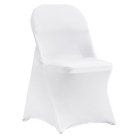 VEVOR Stretch Spandex Folding Chair Covers, Universal Fitted Chair Cover, Removable Washable Protective Slipcovers, for Wedding, Holiday, Banquet (Color: White, Quantity: 50 pcs)